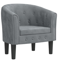 Fauteuil cabriolet gris foncé velours