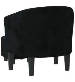 Fauteuil cabriolet avec repose-pied noir velours