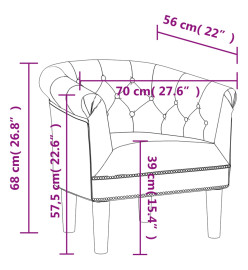 Fauteuil cabriolet doré similicuir