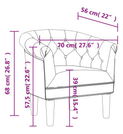 Fauteuil cabriolet argenté similicuir