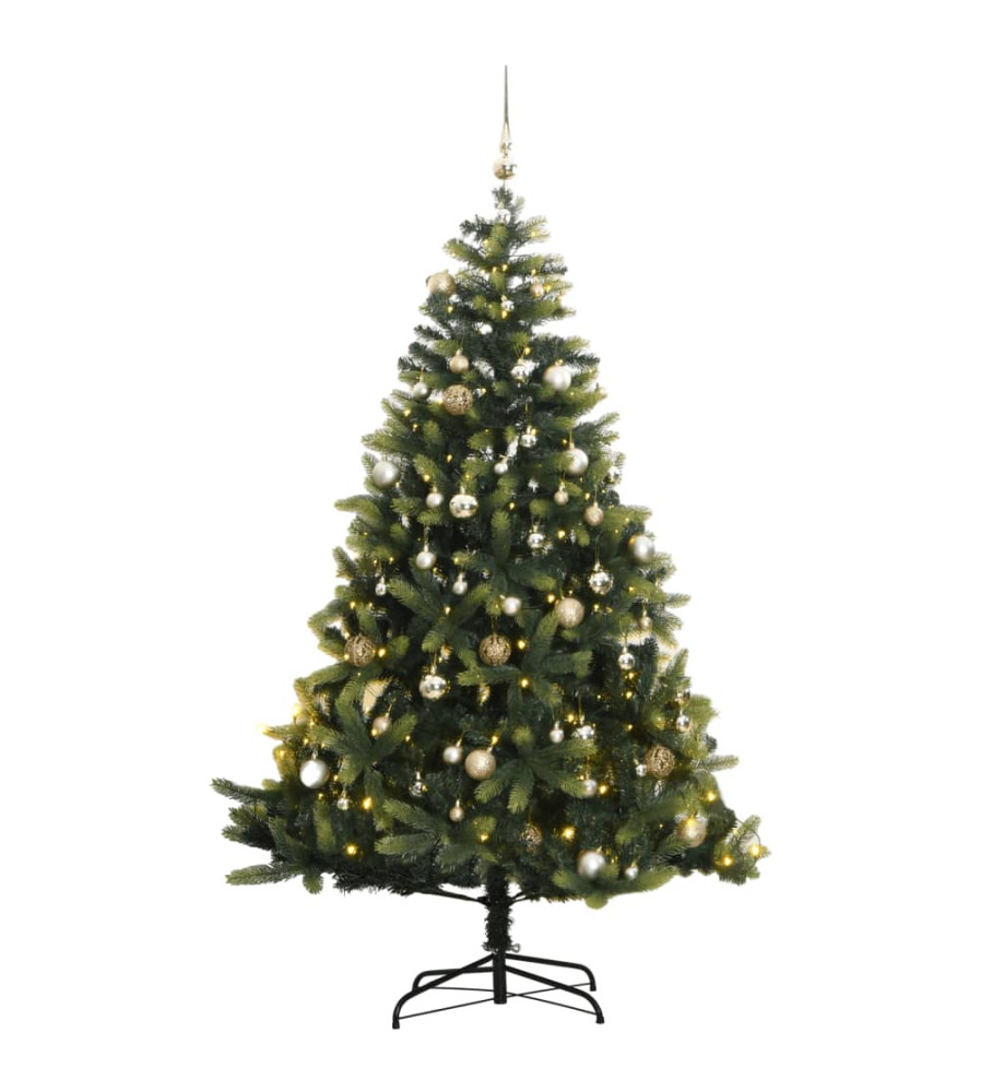 Sapin de Noël artificiel articulé 150 LED et boules 120 cm