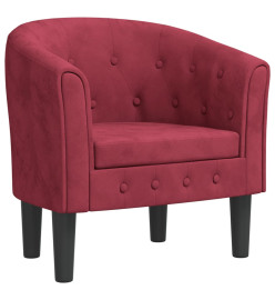 Fauteuil cabriolet rouge bordeaux velours