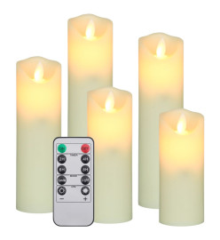 Bougies électriques LED 5 pcs avec télécommande Blanc chaud