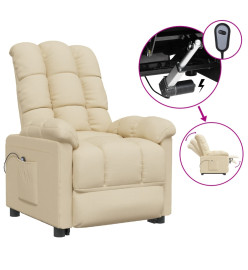 Fauteuil inclinable électrique Crème Tissu