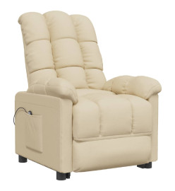 Fauteuil inclinable électrique Crème Tissu