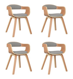 Chaises à manger lot de 4 taupe bois courbé et tissu