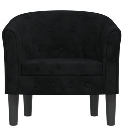 Fauteuil cabriolet noir velours