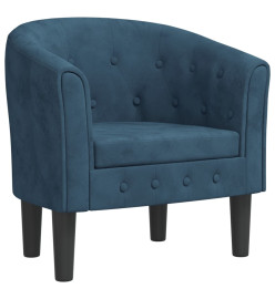 Fauteuil cabriolet bleu foncé velours