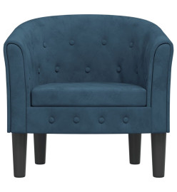 Fauteuil cabriolet bleu foncé velours