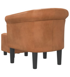 Fauteuil cabriolet avec repose-pied marron similicuir