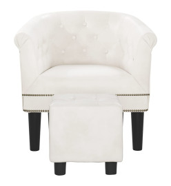 Fauteuil cabriolet avec repose-pied blanc similicuir