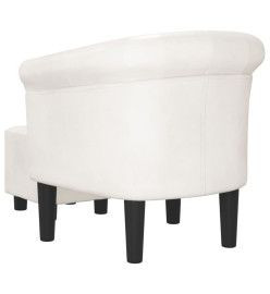 Fauteuil cabriolet avec repose-pied blanc similicuir