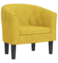 Fauteuil cabriolet jaune velours