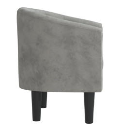 Fauteuil cabriolet gris clair velours