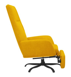 Chaise de relaxation avec repose-pied Jaune moutarde Velours