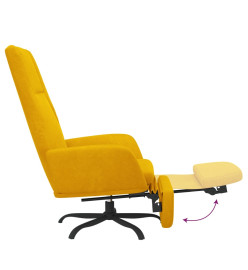 Chaise de relaxation avec repose-pied Jaune moutarde Velours