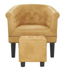 Fauteuil cabriolet avec repose-pied doré similicuir