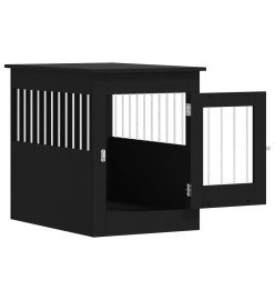 Meuble de cage pour chiens noir 55x80x68 cm bois d'ingénierie