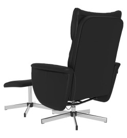 Fauteuil inclinable de massage avec repose-pied noir similicuir