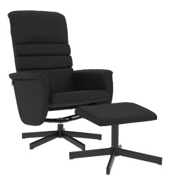 Fauteuil inclinable avec repose-pied noir similicuir