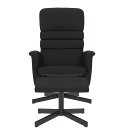 Fauteuil inclinable avec repose-pied noir similicuir