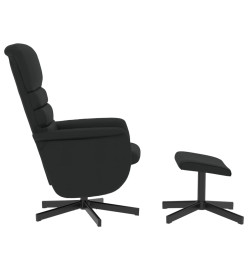 Fauteuil inclinable avec repose-pied noir similicuir