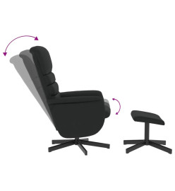 Fauteuil inclinable avec repose-pied noir similicuir