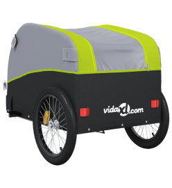 Remorque pour vélo noir et vert 45 kg fer