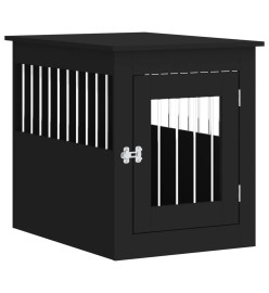 Meuble de cage pour chiens noir 55x75x65 cm bois d'ingénierie