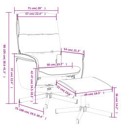 Fauteuil inclinable de massage et repose-pied gris clair tissu