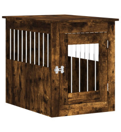 Meuble de cage pour chiens chêne fumé 55x75x65 cm