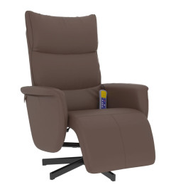 Fauteuil inclinable de massage repose-pieds marron similicuir