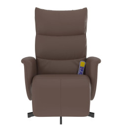 Fauteuil inclinable de massage repose-pieds marron similicuir