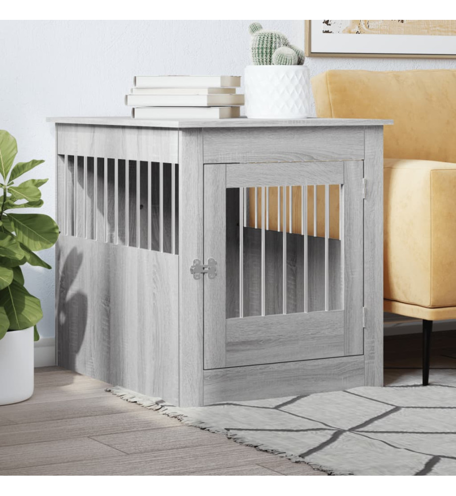 Meuble de cage pour chiens sonoma gris 64,5x80x71 cm