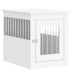 Meuble de cage pour chiens blanc 55x75x65 cm bois d'ingénierie