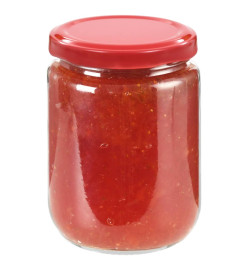 Pots à confiture avec couvercle rouge 96 pcs Verre 230 ml