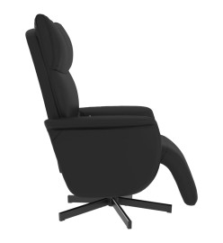 Fauteuil inclinable de massage repose-pieds noir similicuir