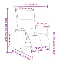 Fauteuil inclinable de massage repose-pieds noir similicuir