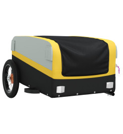 Remorque pour vélo noir et jaune 30 kg fer