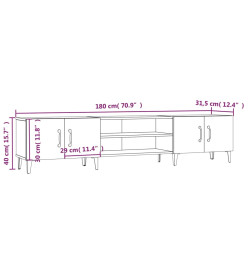 Meubles TV chêne sonoma 180x31,5x40 cm bois d'ingénierie