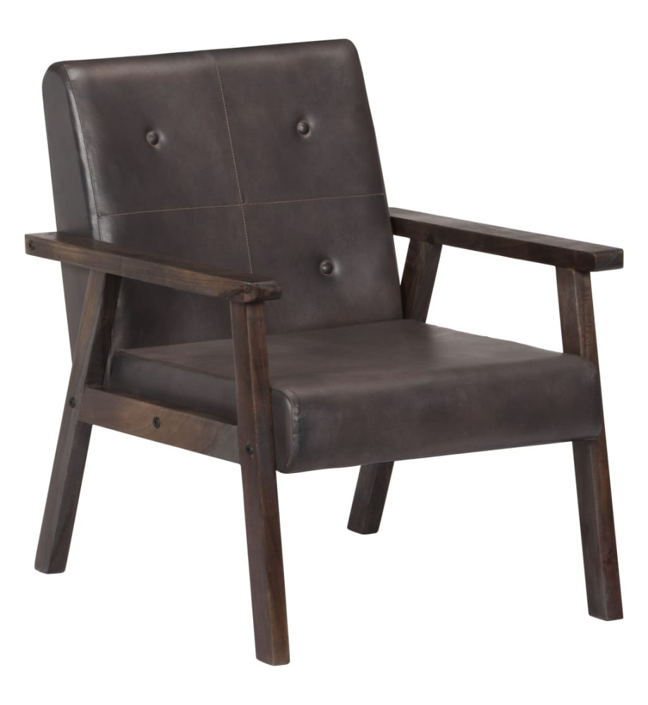 Fauteuil Gris Cuir véritable