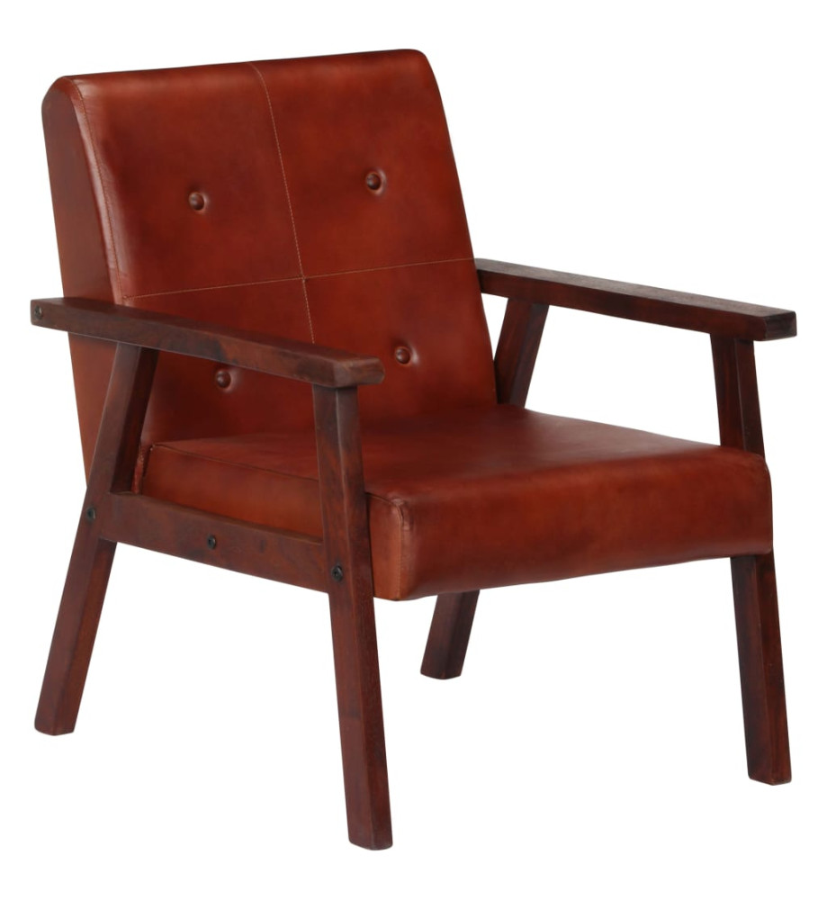 Fauteuil Marron Cuir véritable