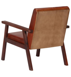 Fauteuil Marron Cuir véritable