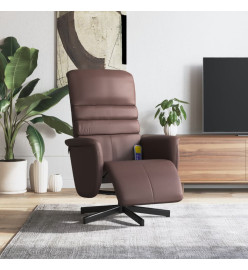 Fauteuil inclinable de massage repose-pieds marron similicuir