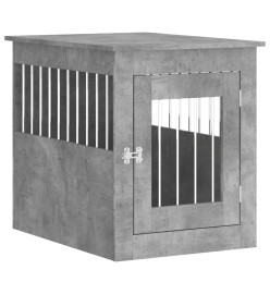 Meuble de cage pour chiens gris béton 55x75x65 cm