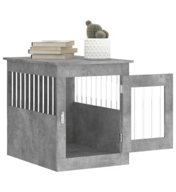 Meuble de cage pour chiens gris béton 55x75x65 cm