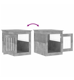 Meuble de cage pour chiens gris béton 55x75x65 cm