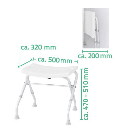 RIDDER Tabouret pliable de salle de bain 110 kg Blanc A0050301