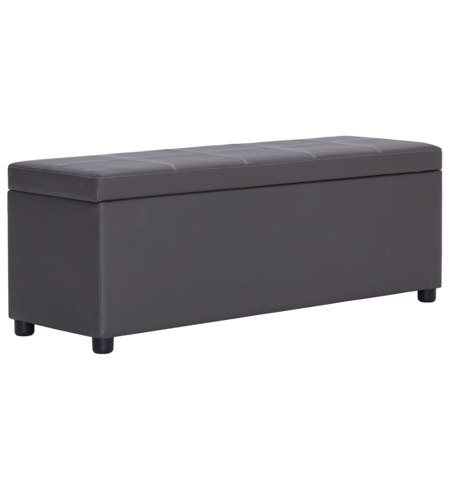 Banc avec compartiment de rangement 116 cm Gris Similicuir