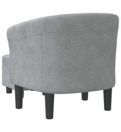 Fauteuil cabriolet avec repose-pied gris foncé velours